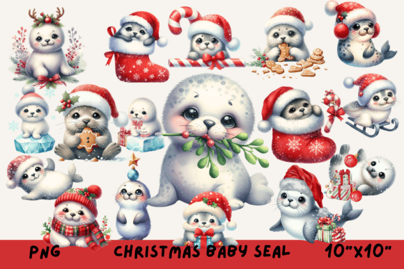 Adorable Christmas Baby Seal Clipart Set: A Designer’s Review for Illustrations