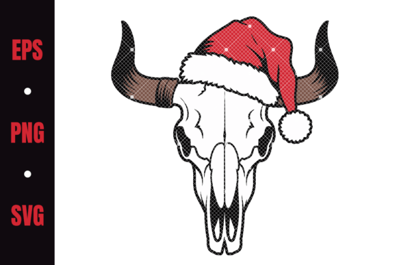 Bull Skull with Christmas Hat: A Review for Modern Illustrations