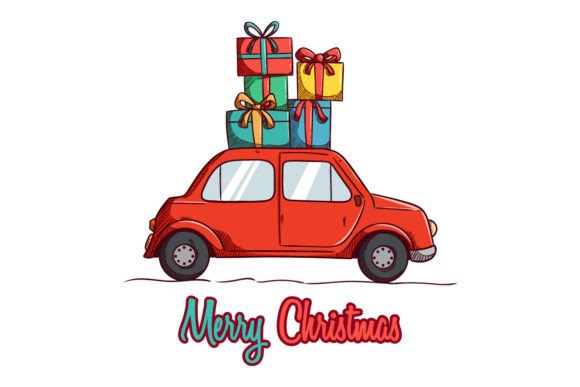 Christmas Car with Gift Box Vector: A Review for Brand Illustrations