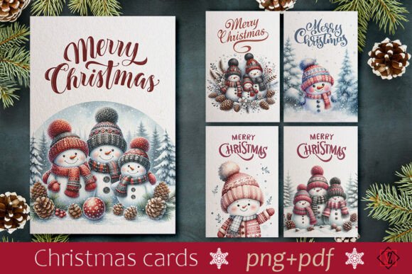 Christmas Cards with Snowmen Illustrations Review