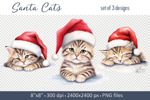 Christmas Cats in Santa Hats PNG Clipart: A Seller’s Review