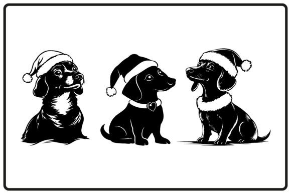 Christmas Daschund Dog Silhouette Illustrations Review