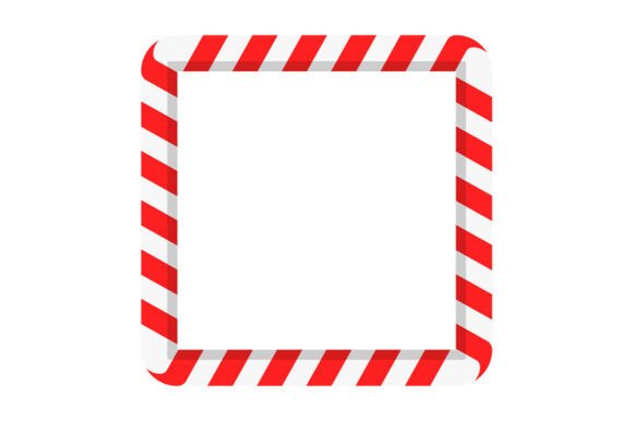 Christmas Decorative Candy Cane Frame Illustrations