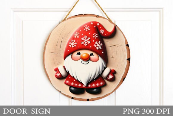 Christmas Gnome Door Sign Sublimation Illustrations Review
