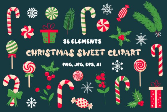 Christmas Sweet Clipart for Illustrations and Crafts