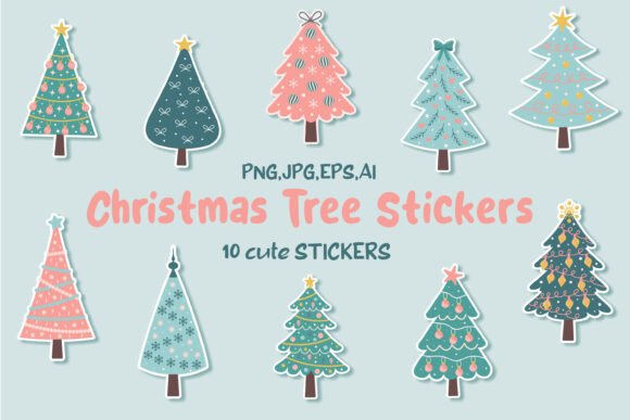 Christmas Tree Stickers Illustrations Review