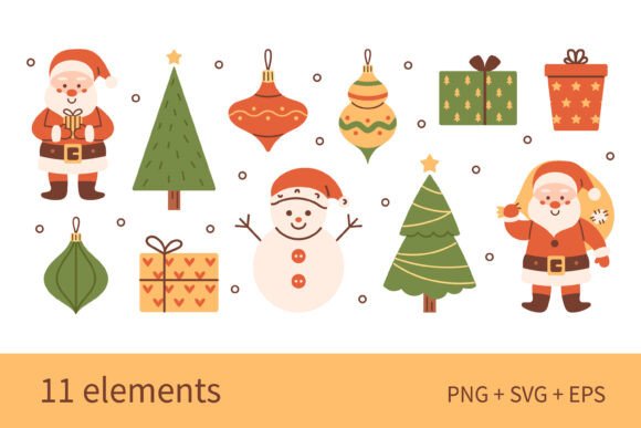Cute Christmas Clip Art Collection for Illustrations