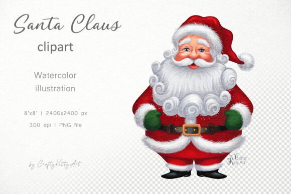 Cute Christmas Santa Claus PNG Clipart for Illustrations