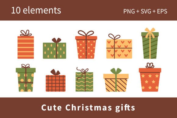 Cute Festive Christmas Gift Boxes Set: A Designer’s Review of Illustrations for Client Work