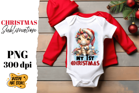 First Christmas Sublimation. Cute Horse: A Designer’s Review of Holiday Illustrations