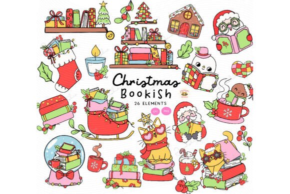 Groovy Retro Christmas Bookish PNG Set Review
