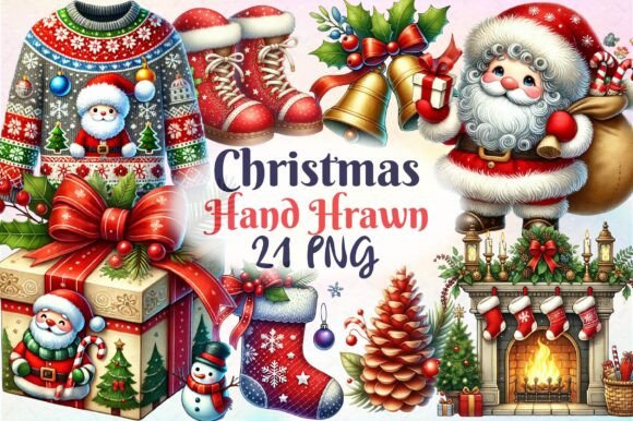 Hand-drawn Christmas Sublimation Clipart