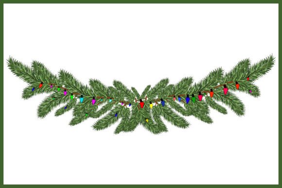 Vector Christmas Garland Illustration for Modern Editorial Design