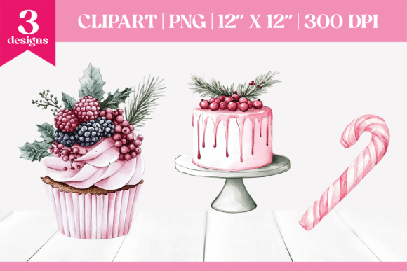 Watercolor Coquette Christmas Sweets Cli Illustrations Review